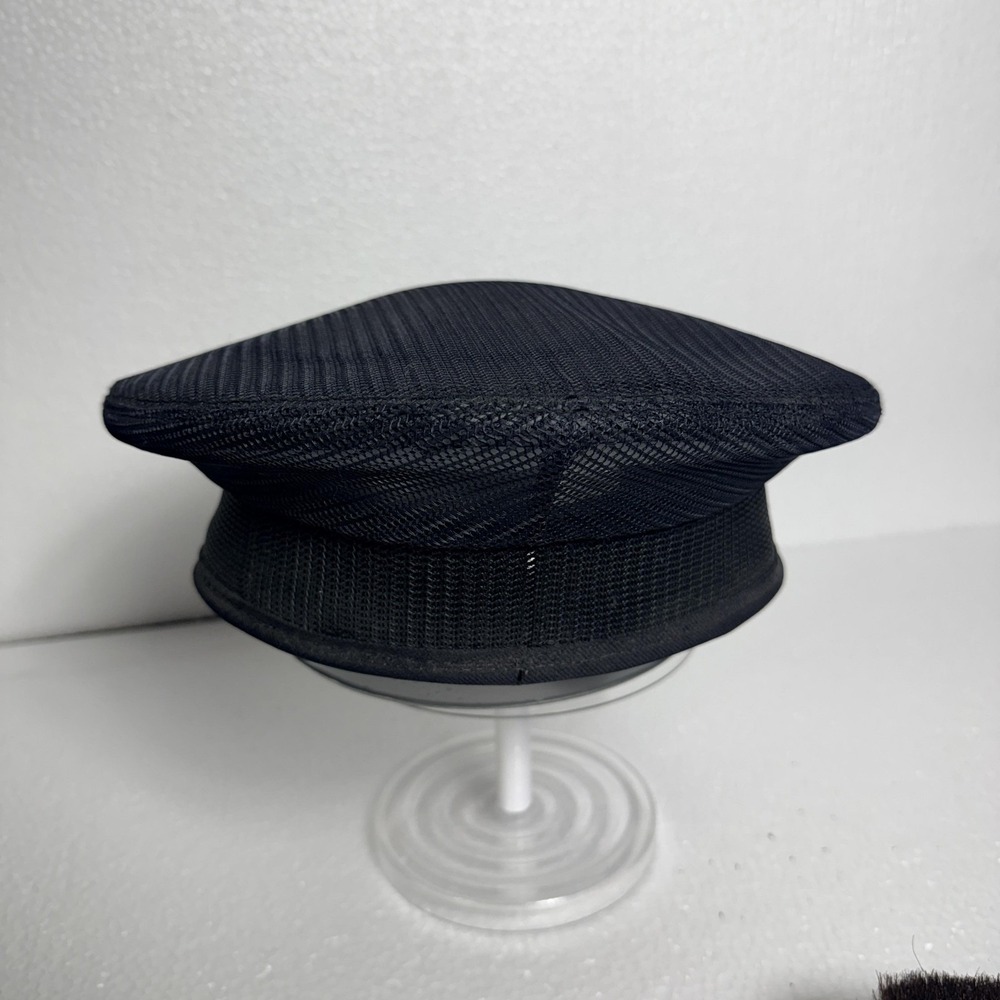 Mesh Mariner Hat Cap Fitted Mens One Size Black Breathable Uniform Workwear - Picture 3 of 9